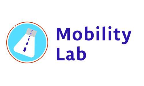 Logo mobility lab blauw met witte achtergrond