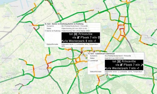 Kaart van wegen in West-Brabant met locatie van Drips in Breda