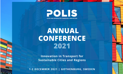 Gekleurde afbeelding met tekst:  Polis Annual Conference 2021